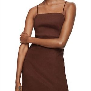 Back-Laced Linen Mini Dress